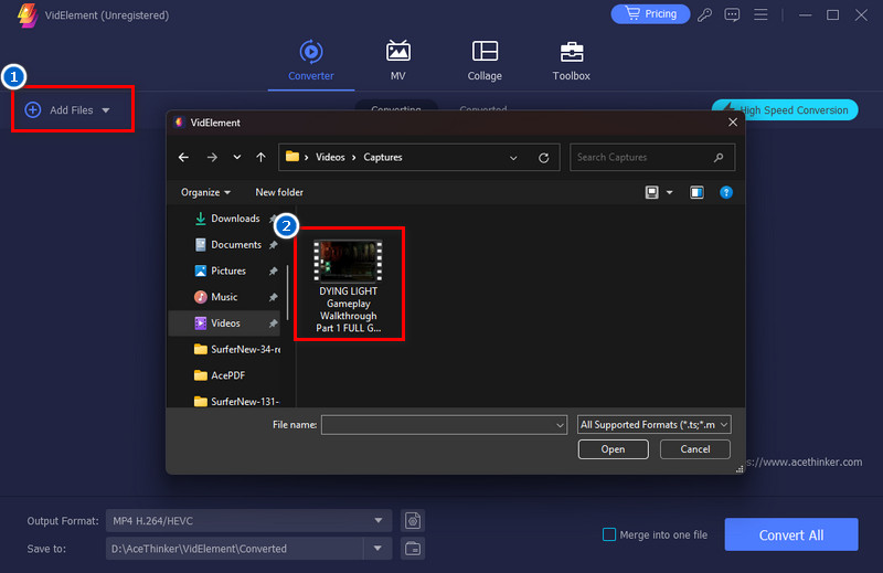upload the corrupted video on the converter