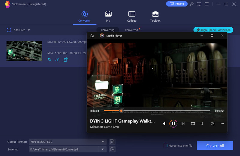 play the converted file on wmp