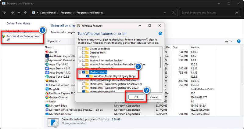 reinstall the windows media player