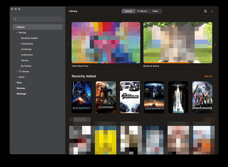 infuse player interface