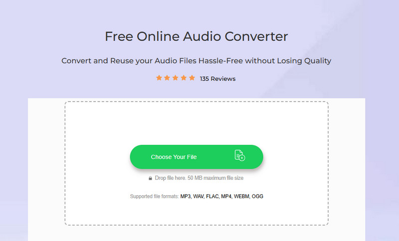 acethinker’s online audio converter online web page