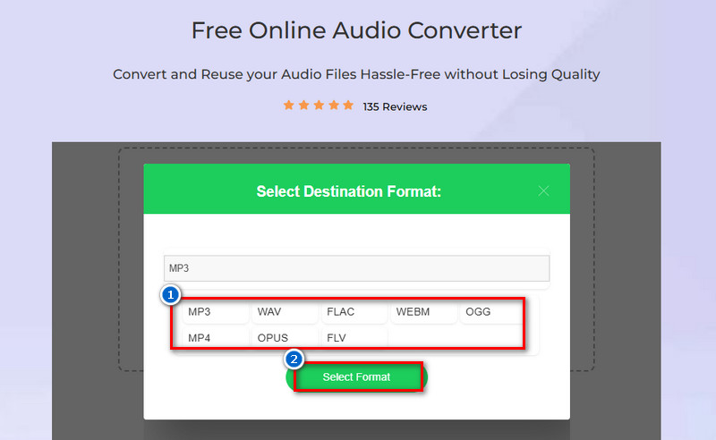 select an output format