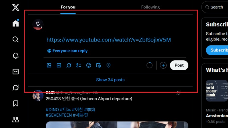 direct link on twitter