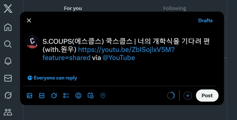 new post on twitter