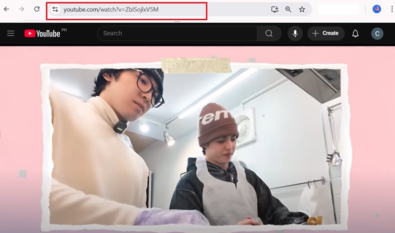 copy youtube link