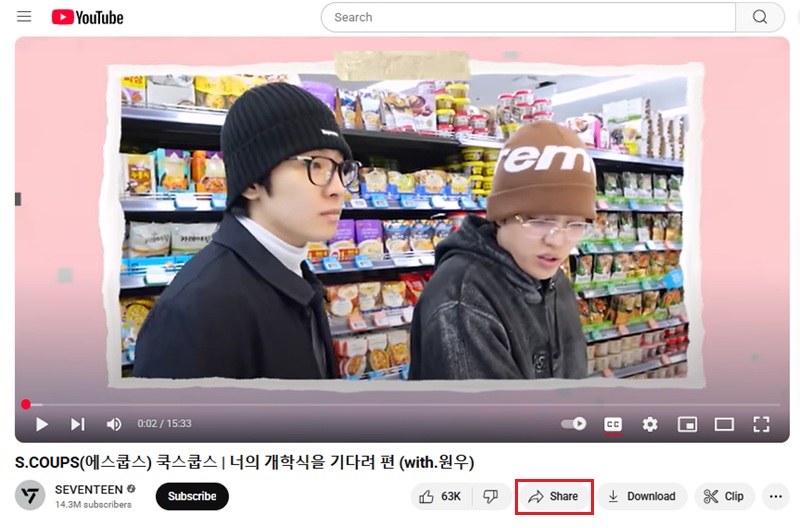 youtube share button