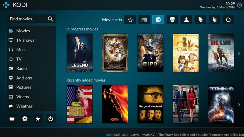 kodi main interface