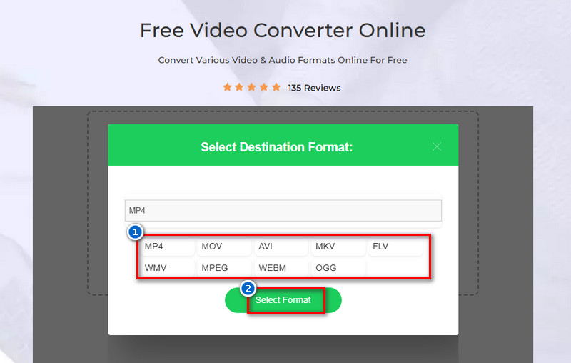 select output format and start to convert