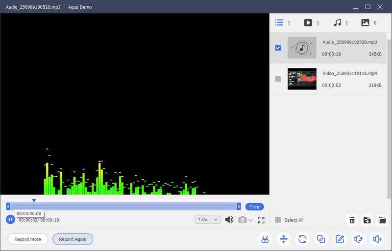 stop and preview recording