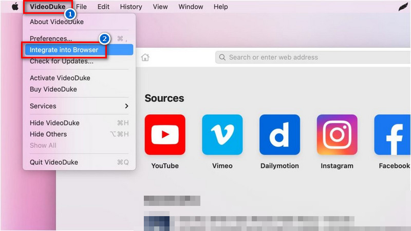 add videoduke extension on safari