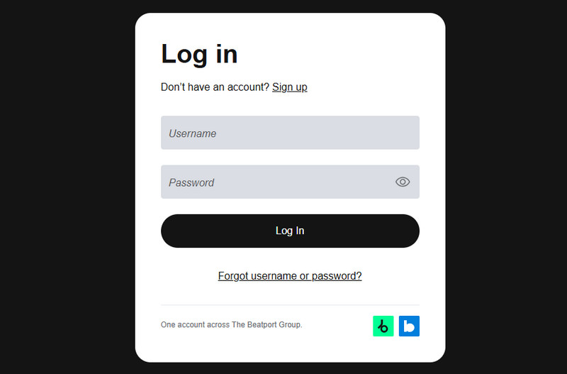 login on beatport