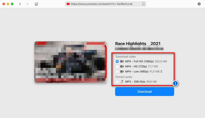 select quality and format