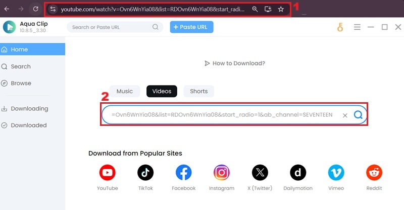 copy youtube url