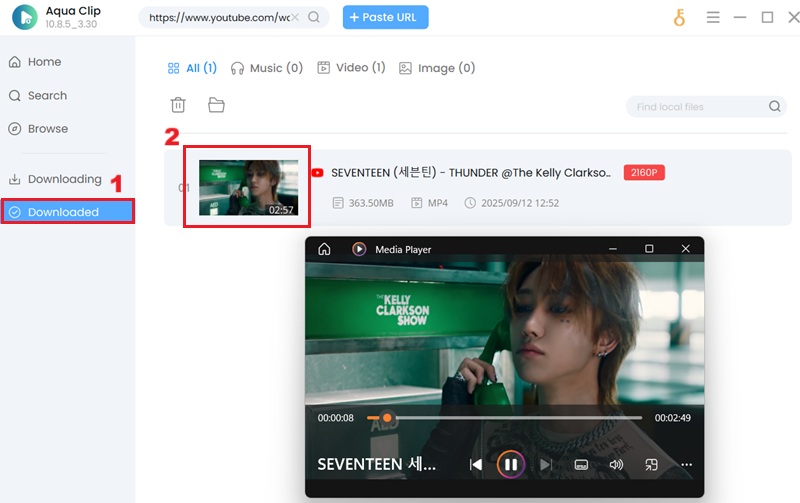 play downloaded youtube video