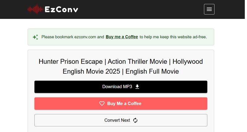 youtube to mp3 longer than 2 hours ezconv