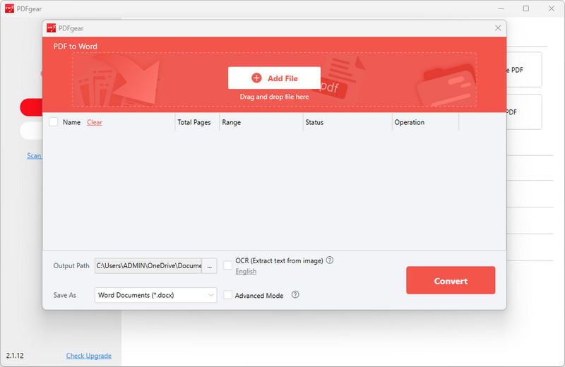 pdfgear - pdf to word converter