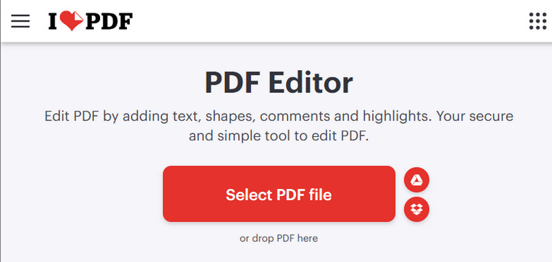 ilovepdf interface