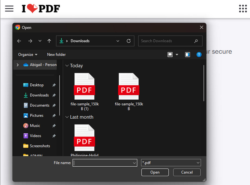 upload the pdf file