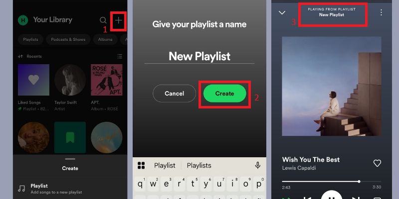 create a playlist and let music cache on wi-fi