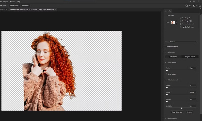 remove background in photoshop using select subject tool