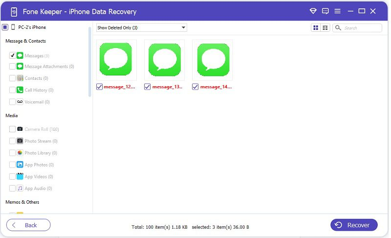 start to recover contacts
