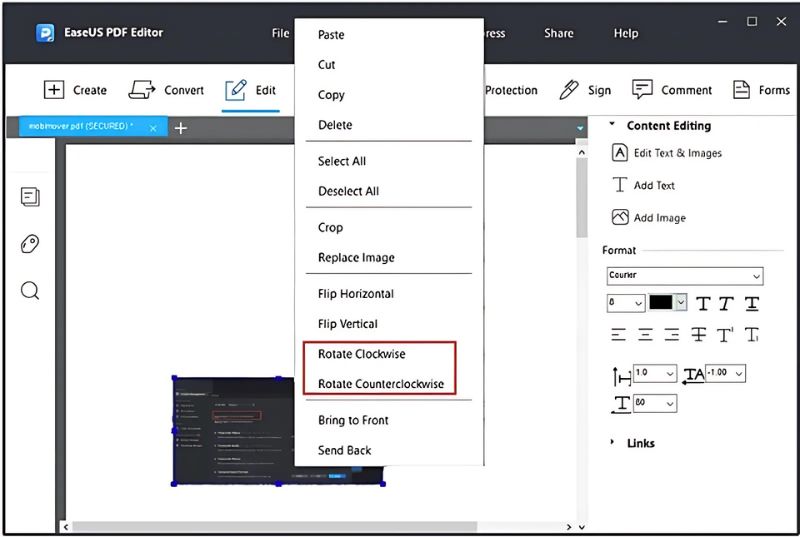 easeus rotate image
