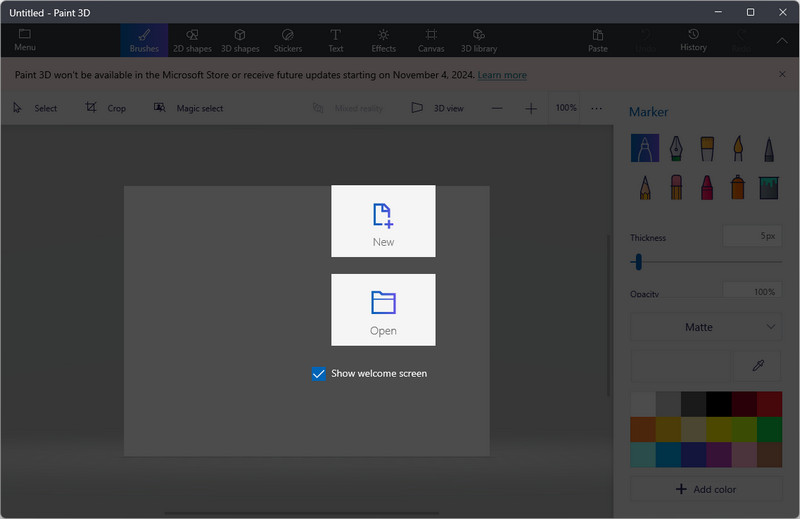 upload your photo on paint 3d app