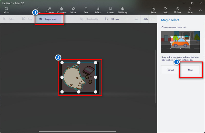 click magic select and highlight the necessary objects