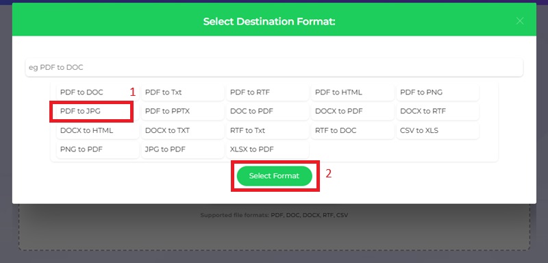 choose jpg as output format