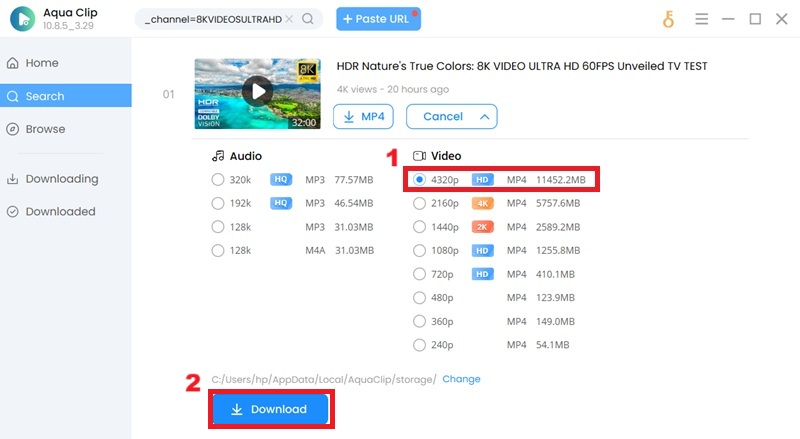 download 8k video