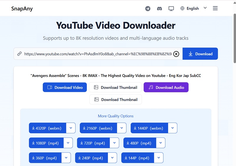 8k video downloader snapany