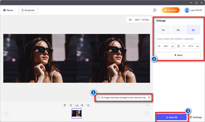 increase the image quality and save