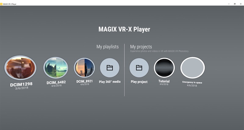 magic vr x player interface