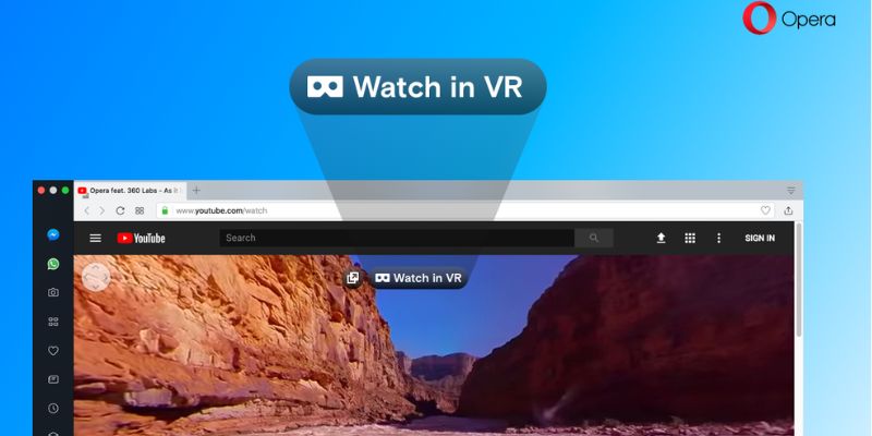 opera vr player interface