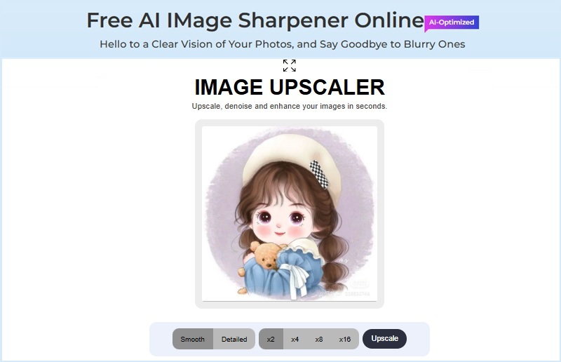 unpixelated photo using sharpener tool online