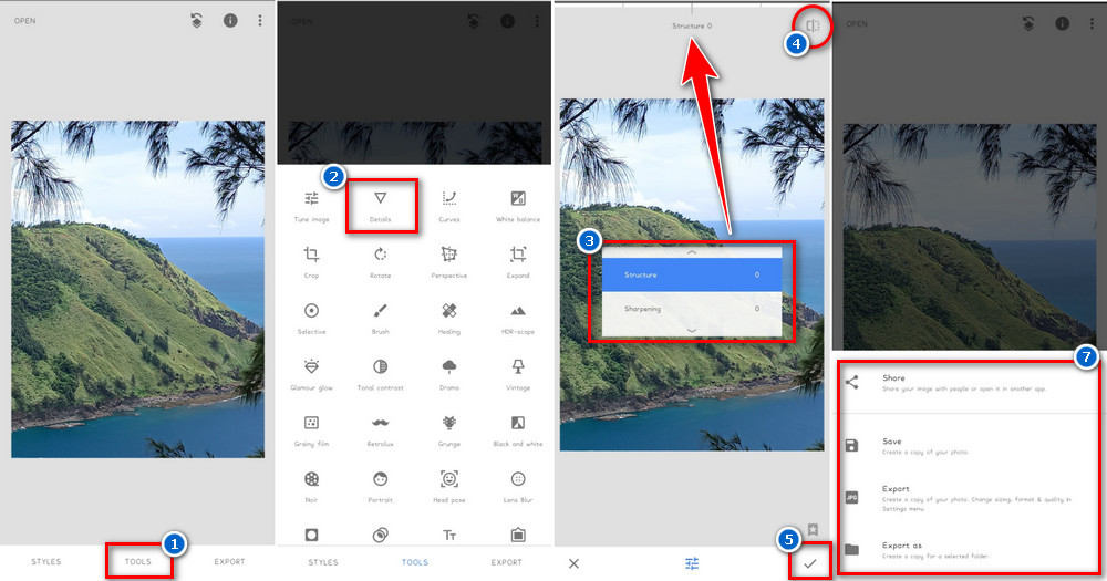 fix pixelated picture on mobile devices using snapseed