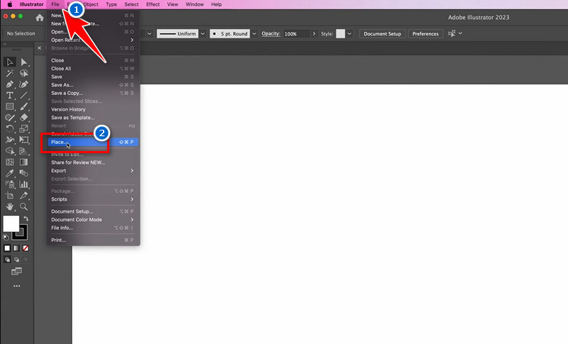 upload your photo on illustrator
