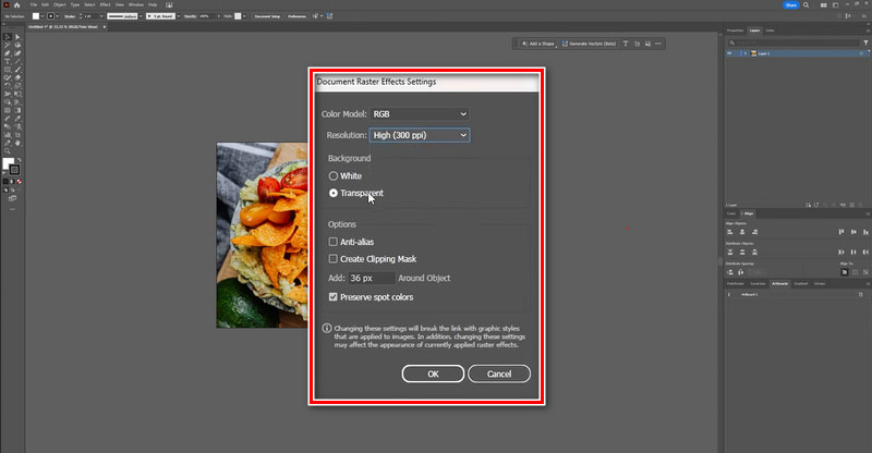 start to increase the image resolution