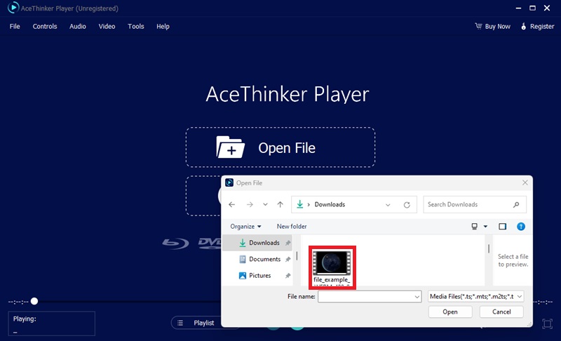 open you video file