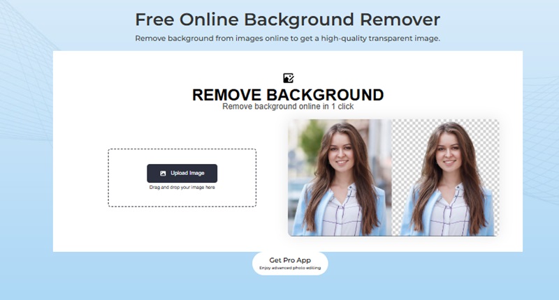 free online image background remover interface