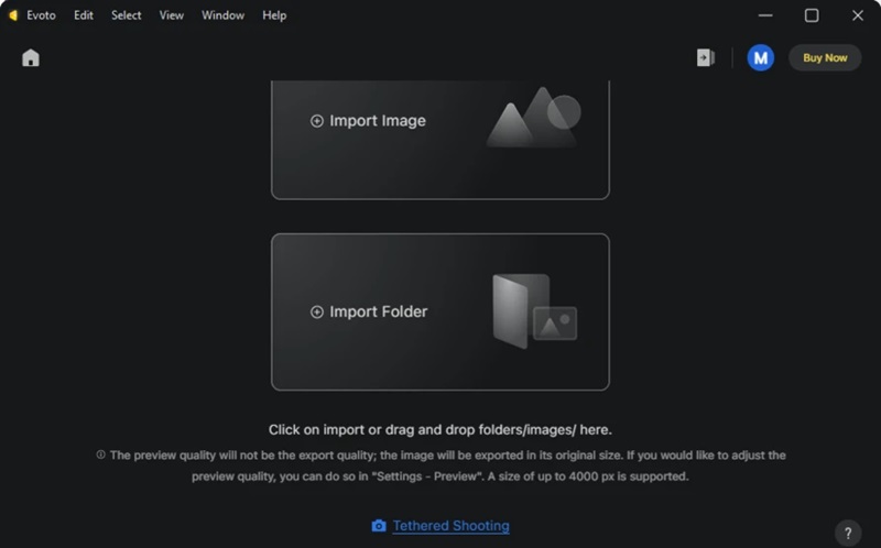 evoto ai main interface