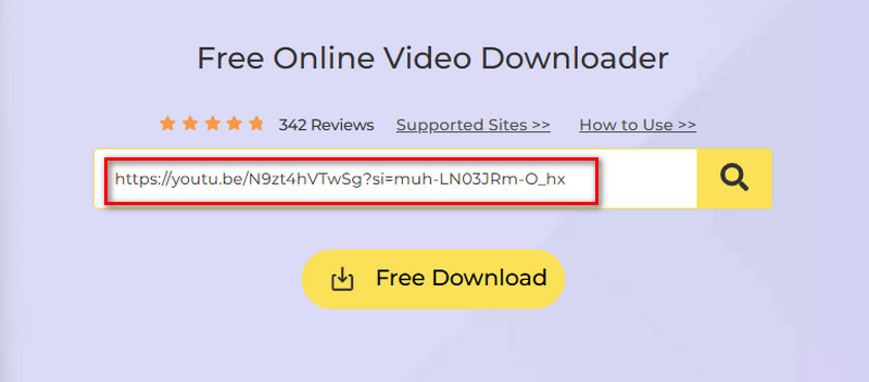 paste video link