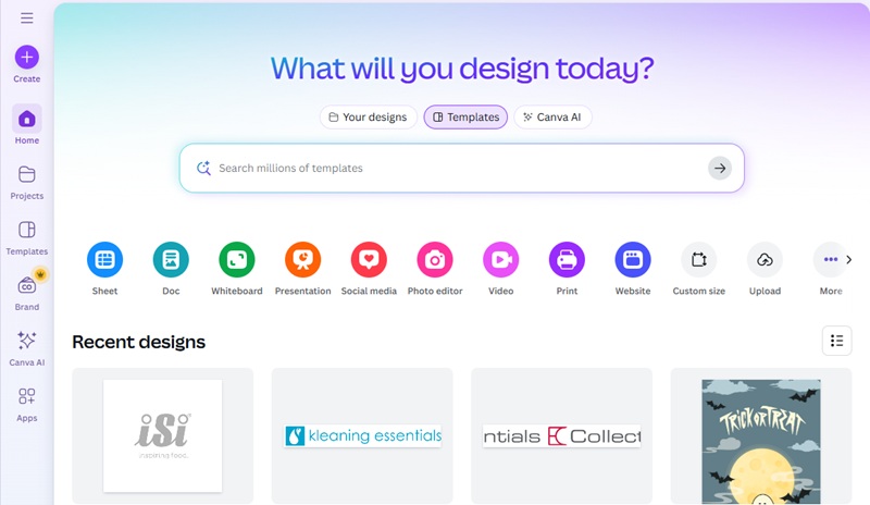 canva interface
