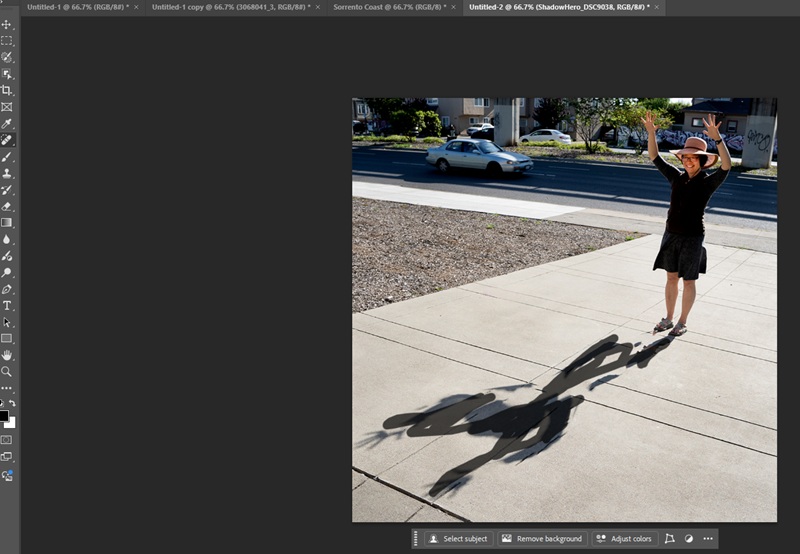 photoshop remove shadows from photos