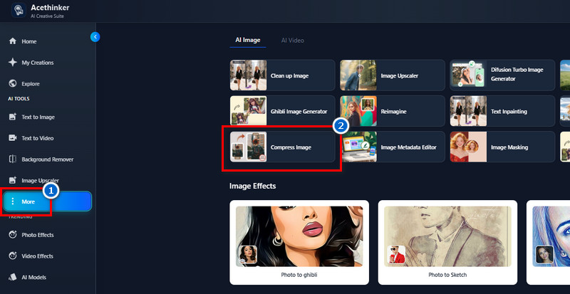 navigate to the compress image tool