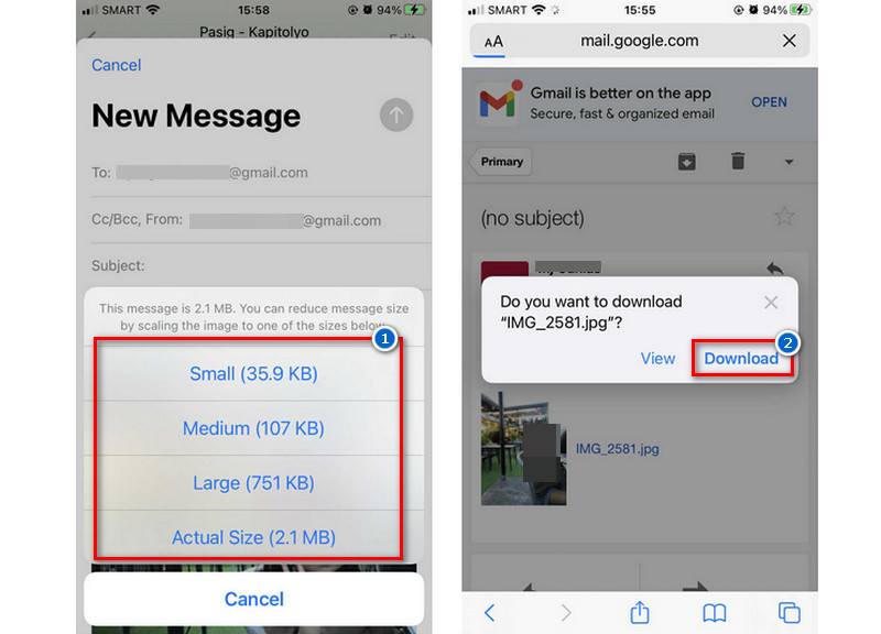 select a size and download the image afterward