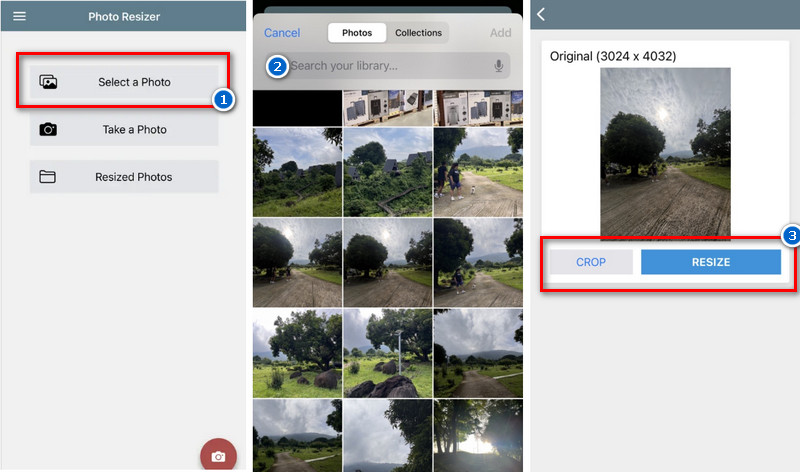 upload the photo on the app