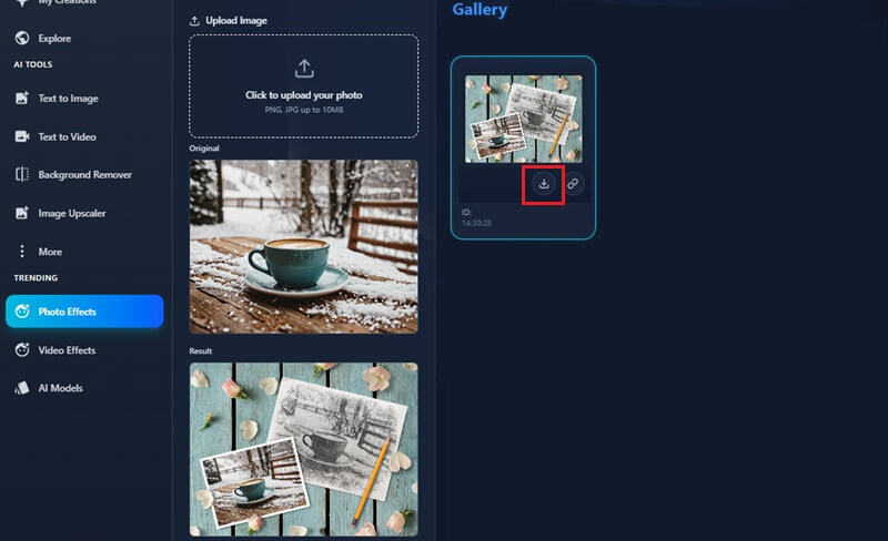 apply effects and download image