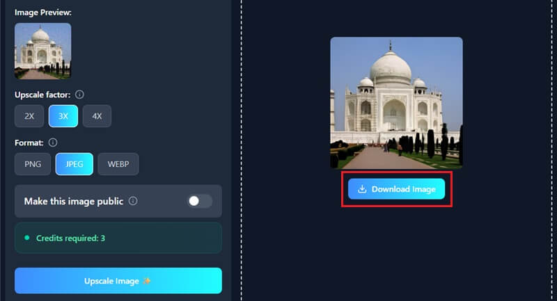 download upscaled image