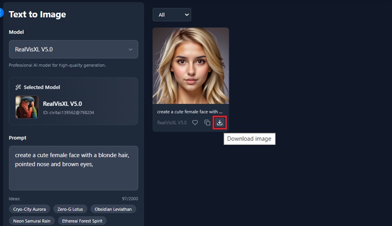 download generated face